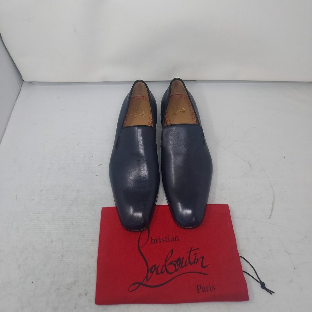 Christian Louboutin Men’s Navy Leather Slip-On Loafers NO Box Or Dustbag